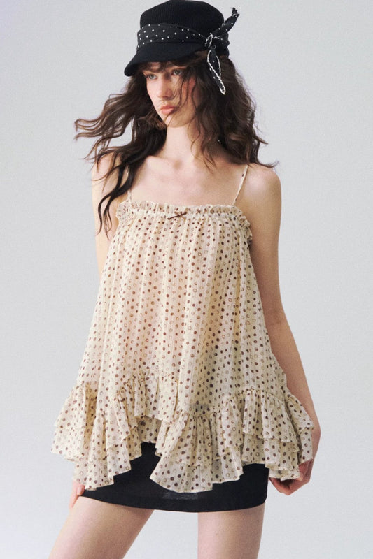 Airy Polka Dot Camisole Top
