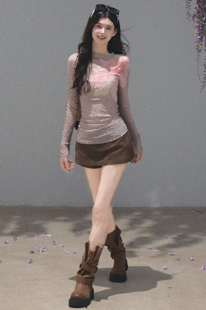 Two-Way Long-Sleeved Knit Base Layer Pullover