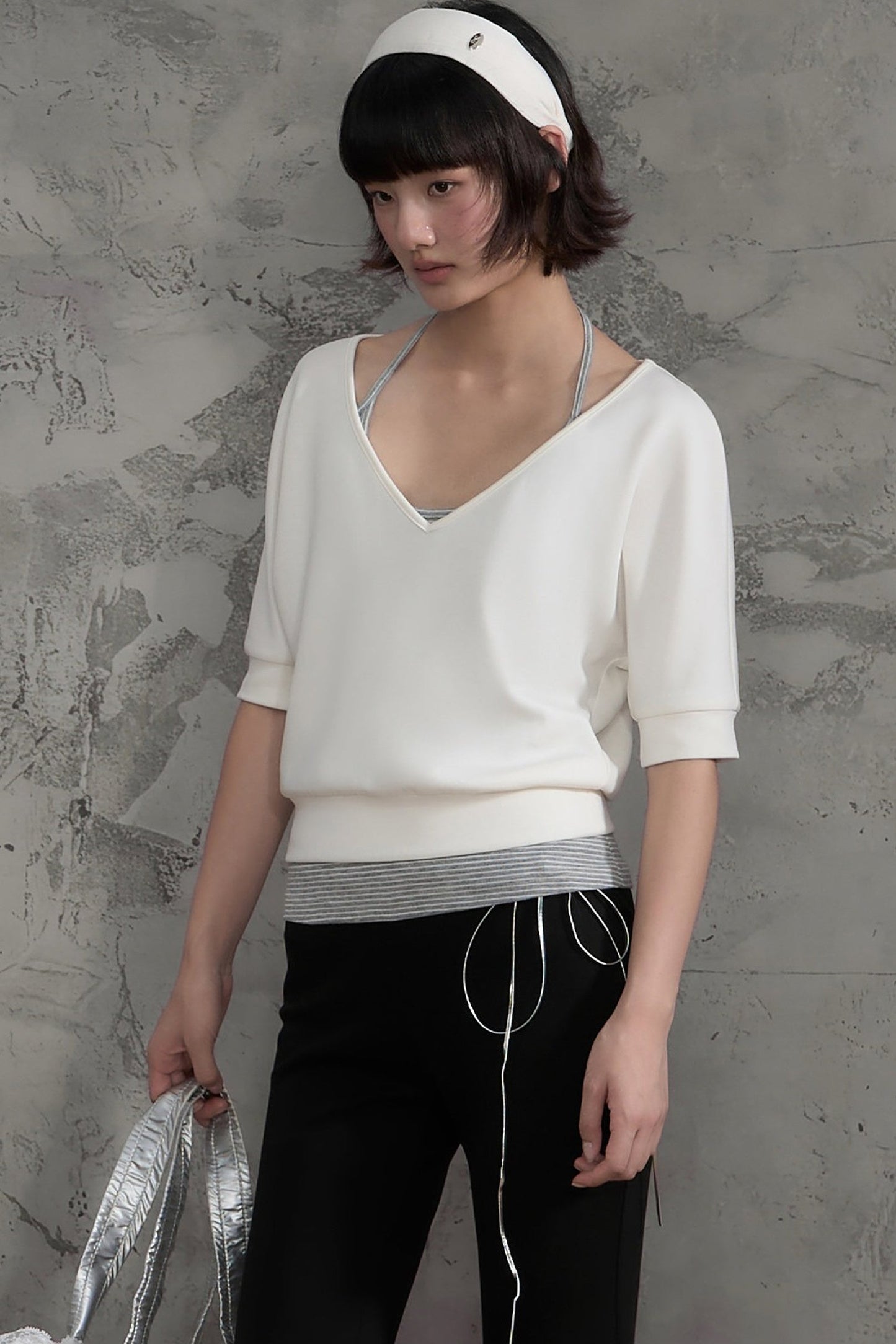 Striped Halterneck Camisole and Pants Set-Up