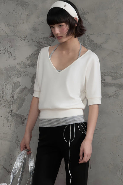 Striped Halterneck Camisole and Pants Set-Up