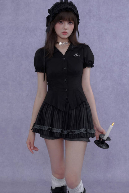 Dark Lolita Slimming Pumpkin Skirt Set