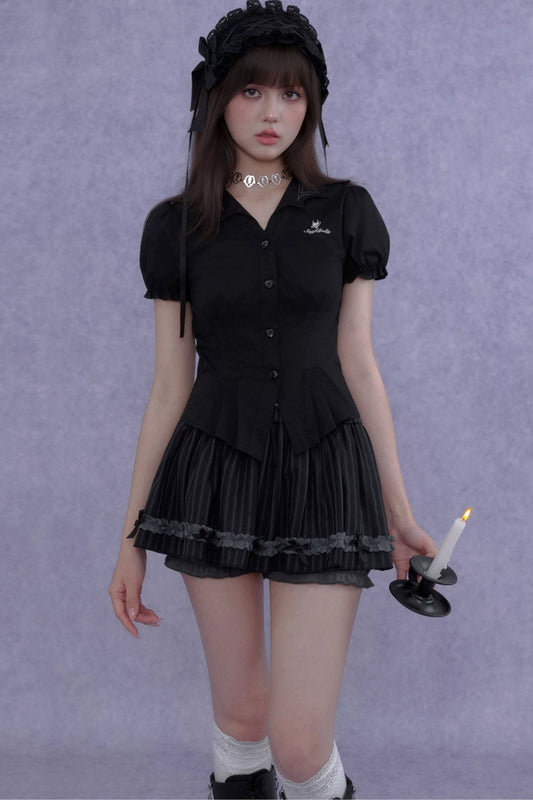 Dark Lolita Slimming Pumpkin Skirt Set-Up