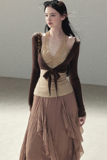 Layered-Look Lace T-Shirt
