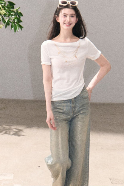 Retro Gradient Cotton Jeans