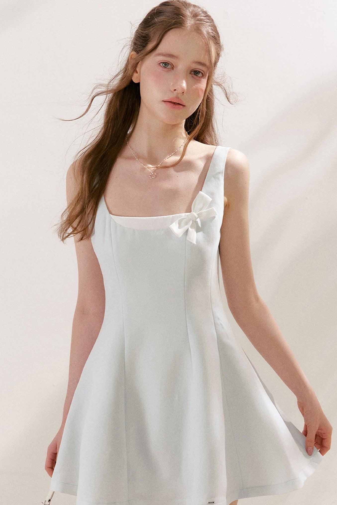 A-Linien-Minikleid mit Schleife