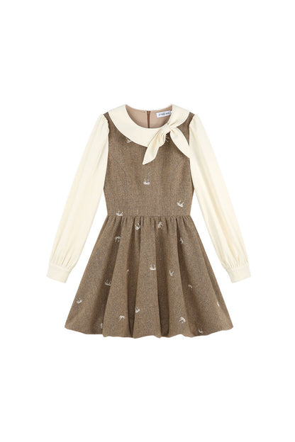 Layered-Look Floral Dress