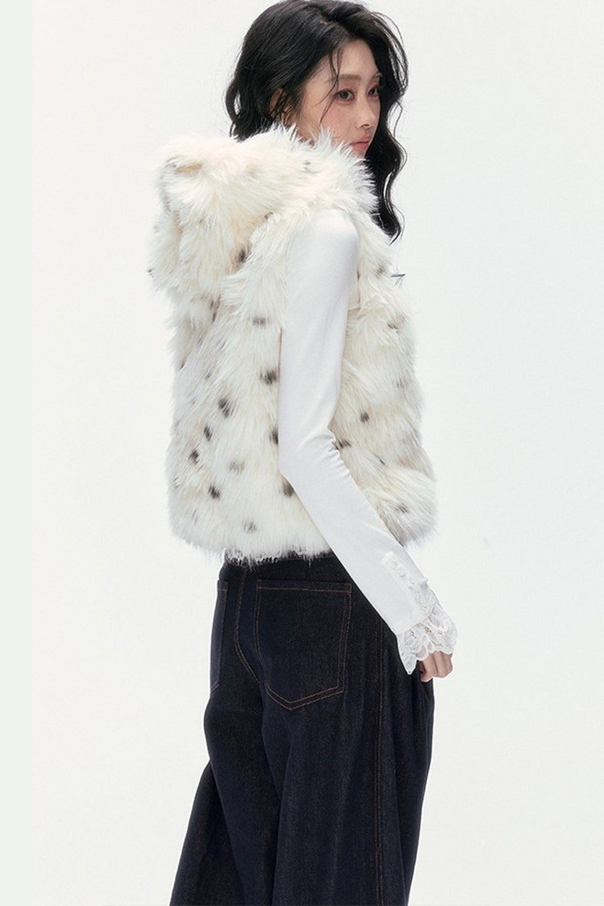 Hooded Faux Fur Vest
