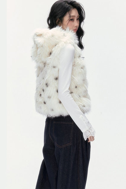 Hooded Faux Fur Vest