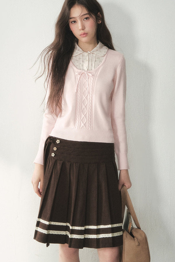 Floral Layered-Look Sweater