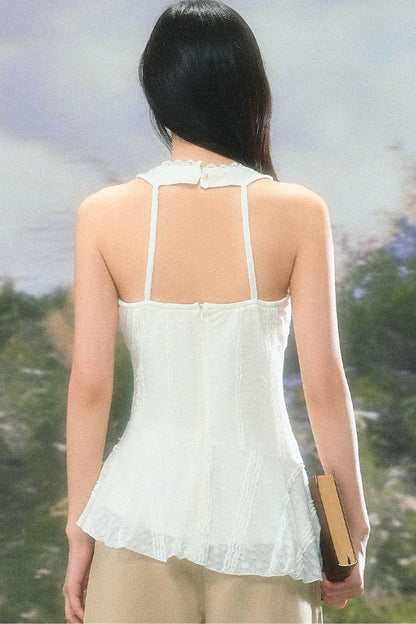 Lace Ruffle Summer Sleeveless Top Set-Up