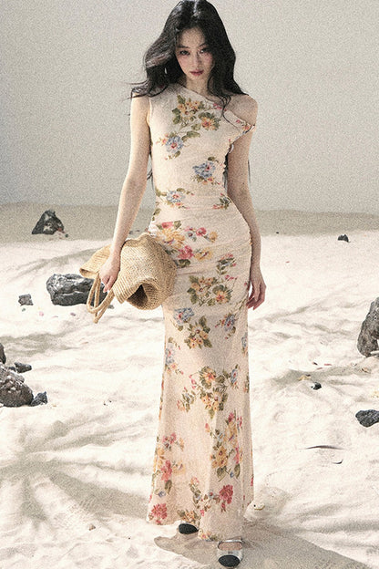 French Mesh Floral Dress