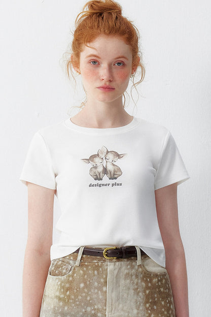 Sleepy Deer Printed Top