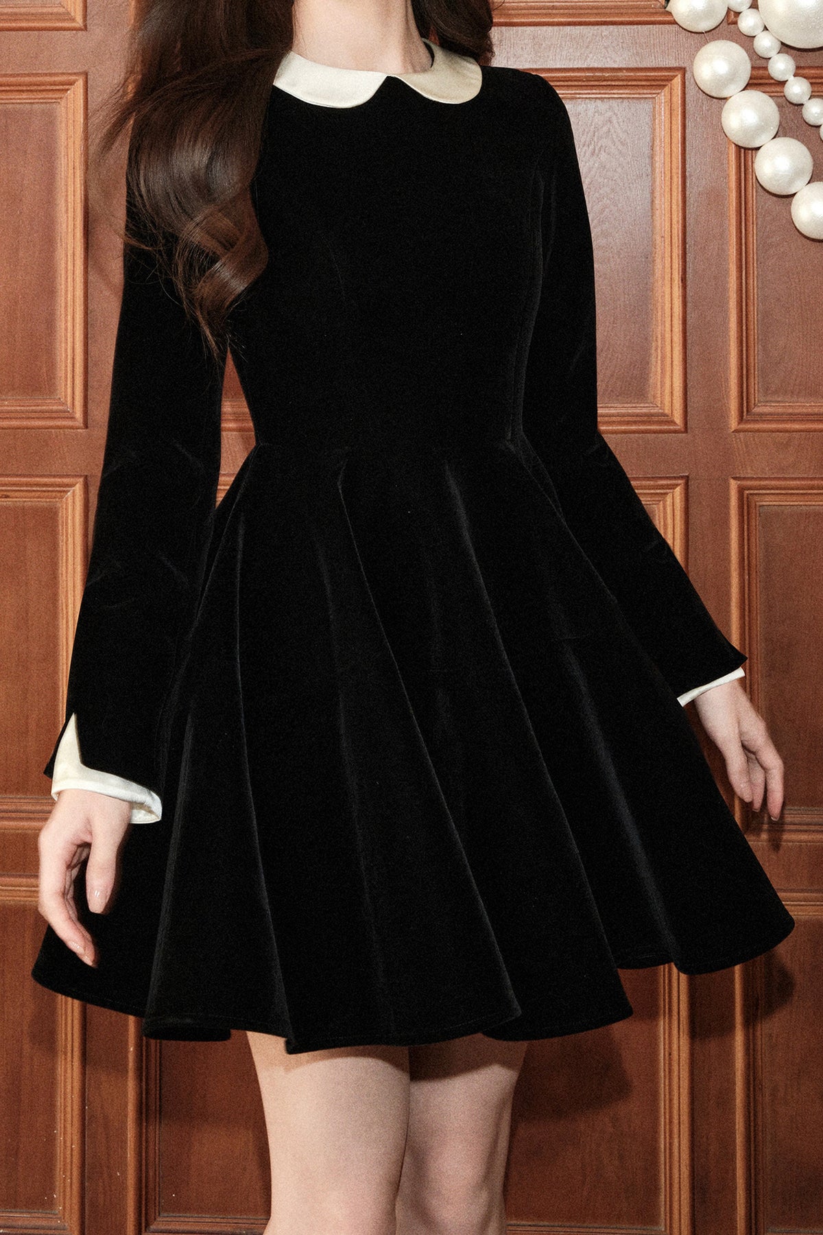 Doll Collar Velvet Dress