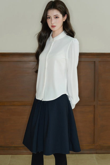 Acetic Acid Doll Collar Long-Sleeved Shirt