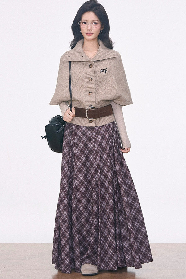 Oatmeal Mid-Sleeve Knit Sweater Set-Up