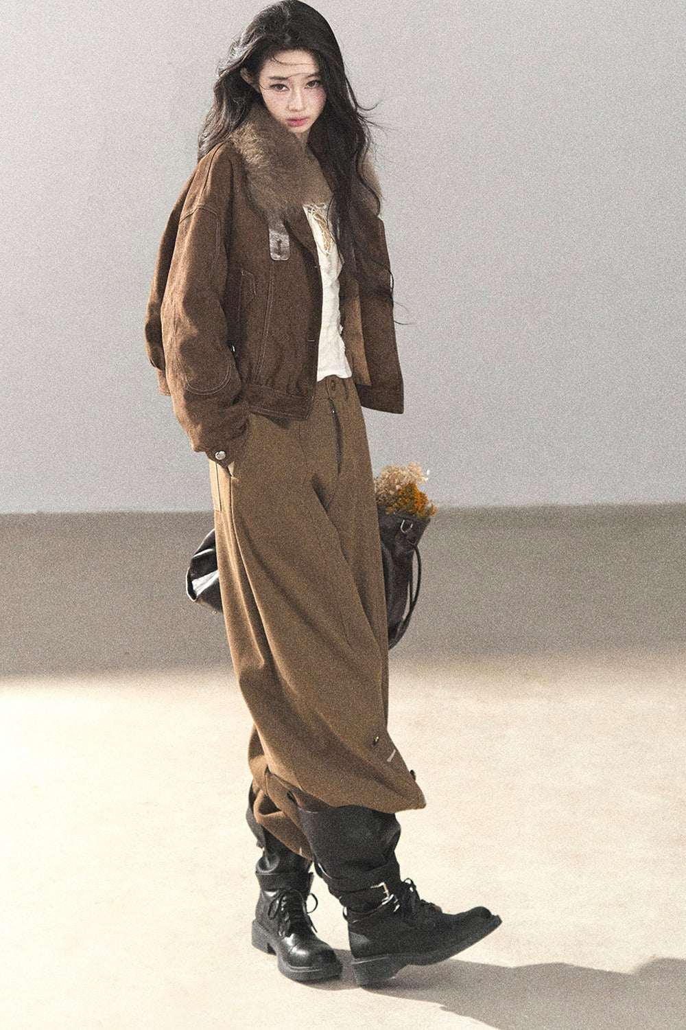 Real Fox Fur Goose Down Parka Jacket