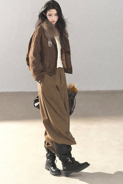 Real Fox Fur Goose Down Parka Jacket