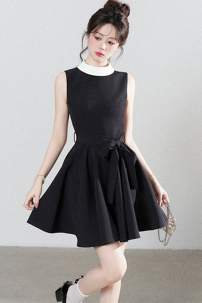 French Lace-Up Little Black Dress