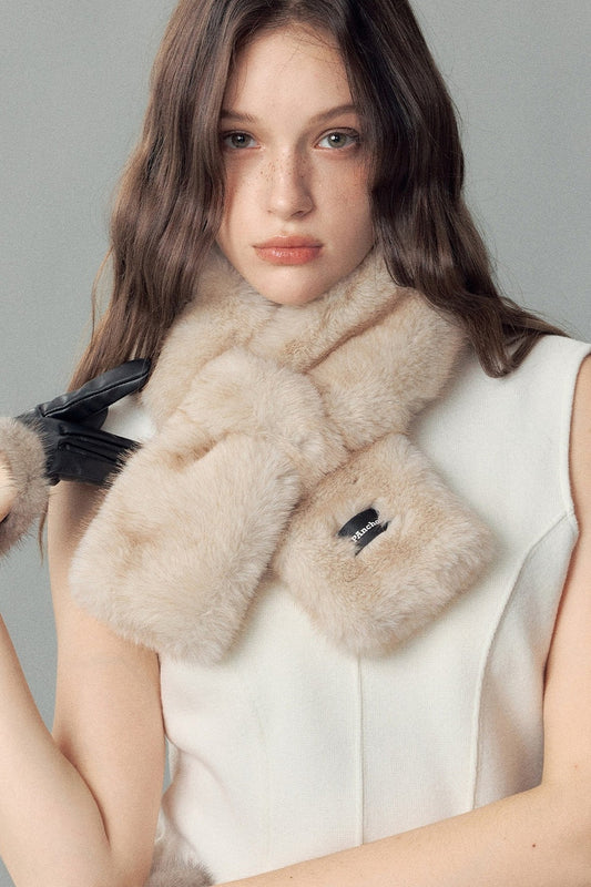 Multi-Color Eco-Friendly Fur Cross-Style Scarf