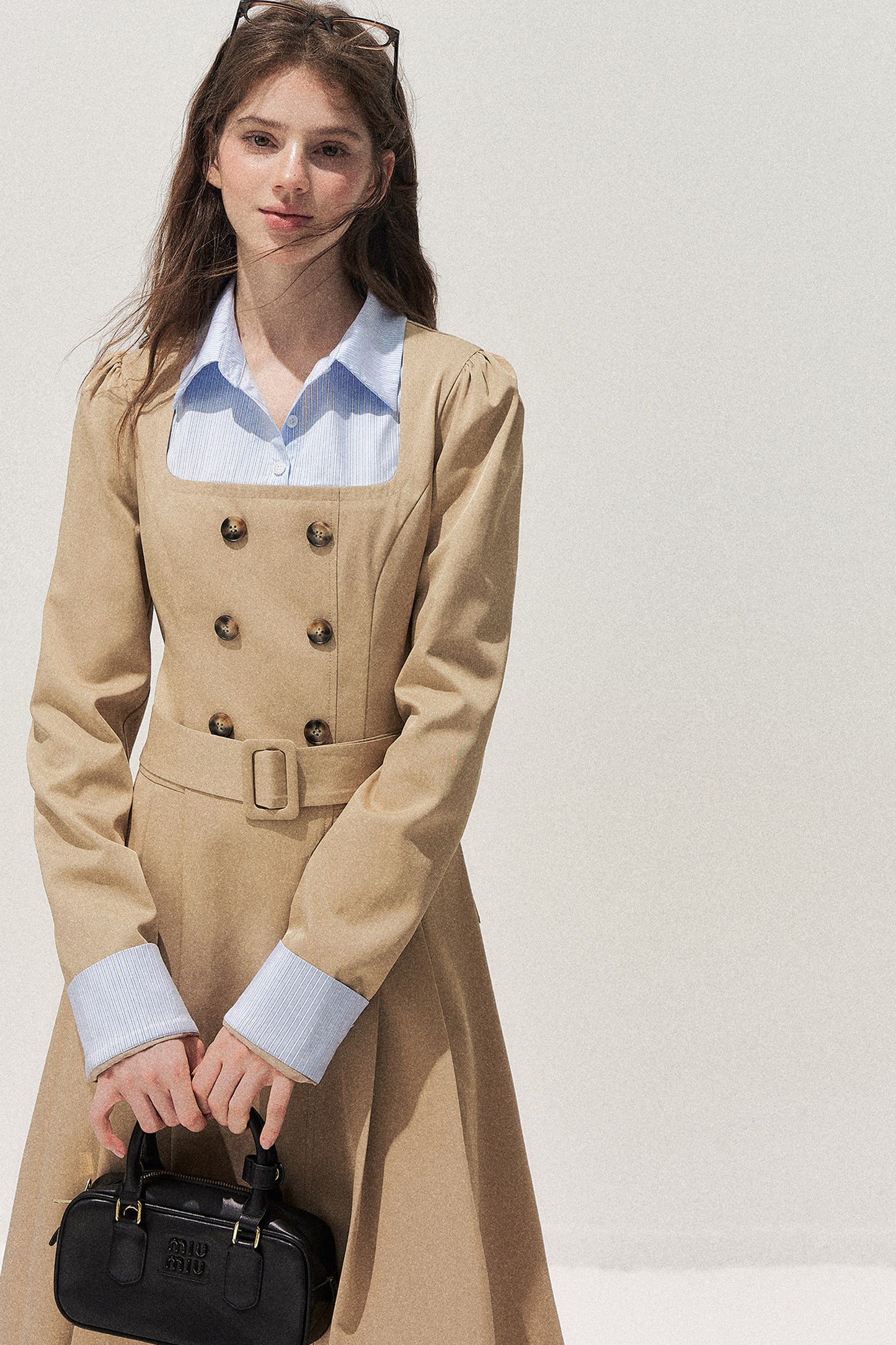 Retro Two-Piece Trench Dress