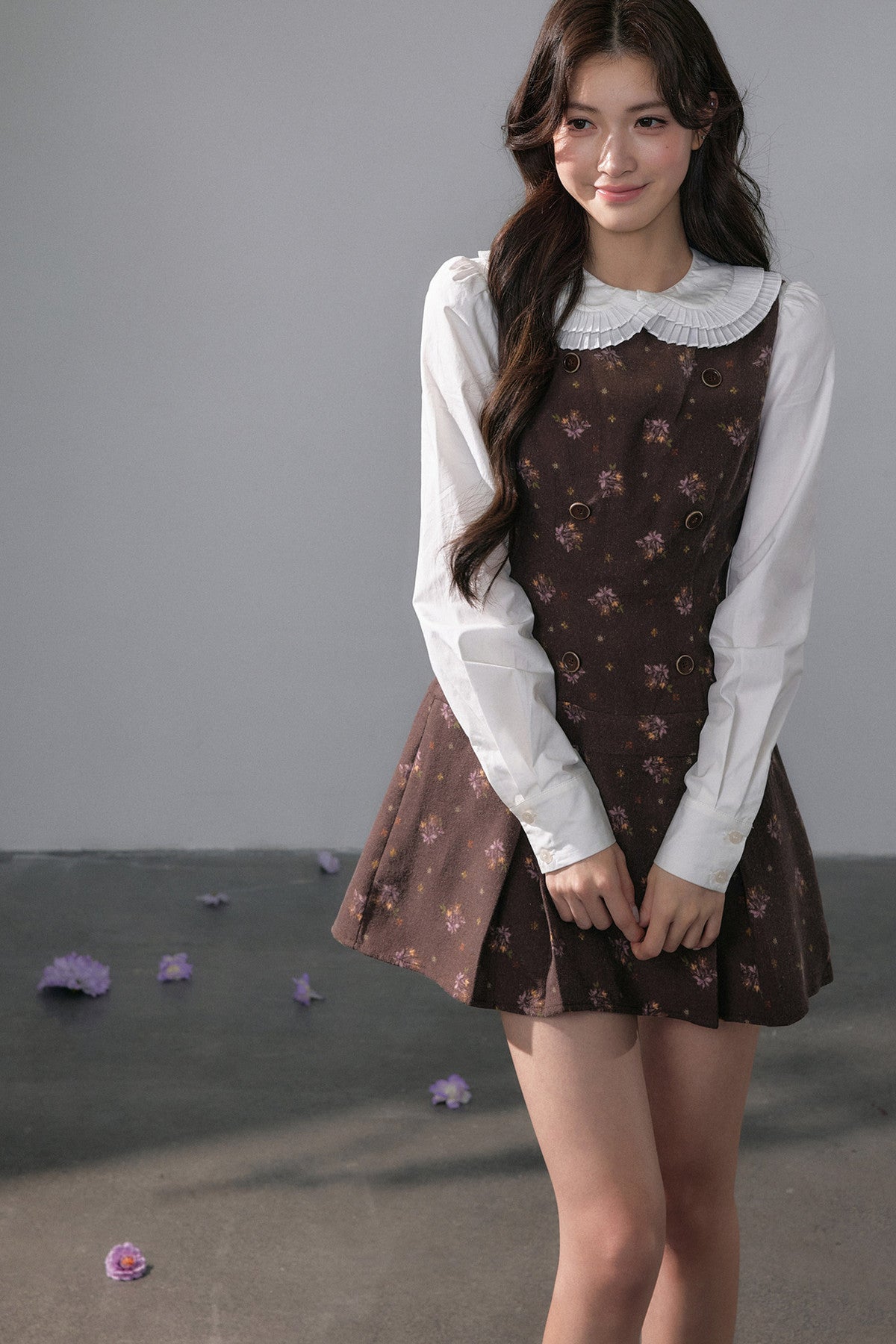 Gray Polka Dots Sleeveless Dress