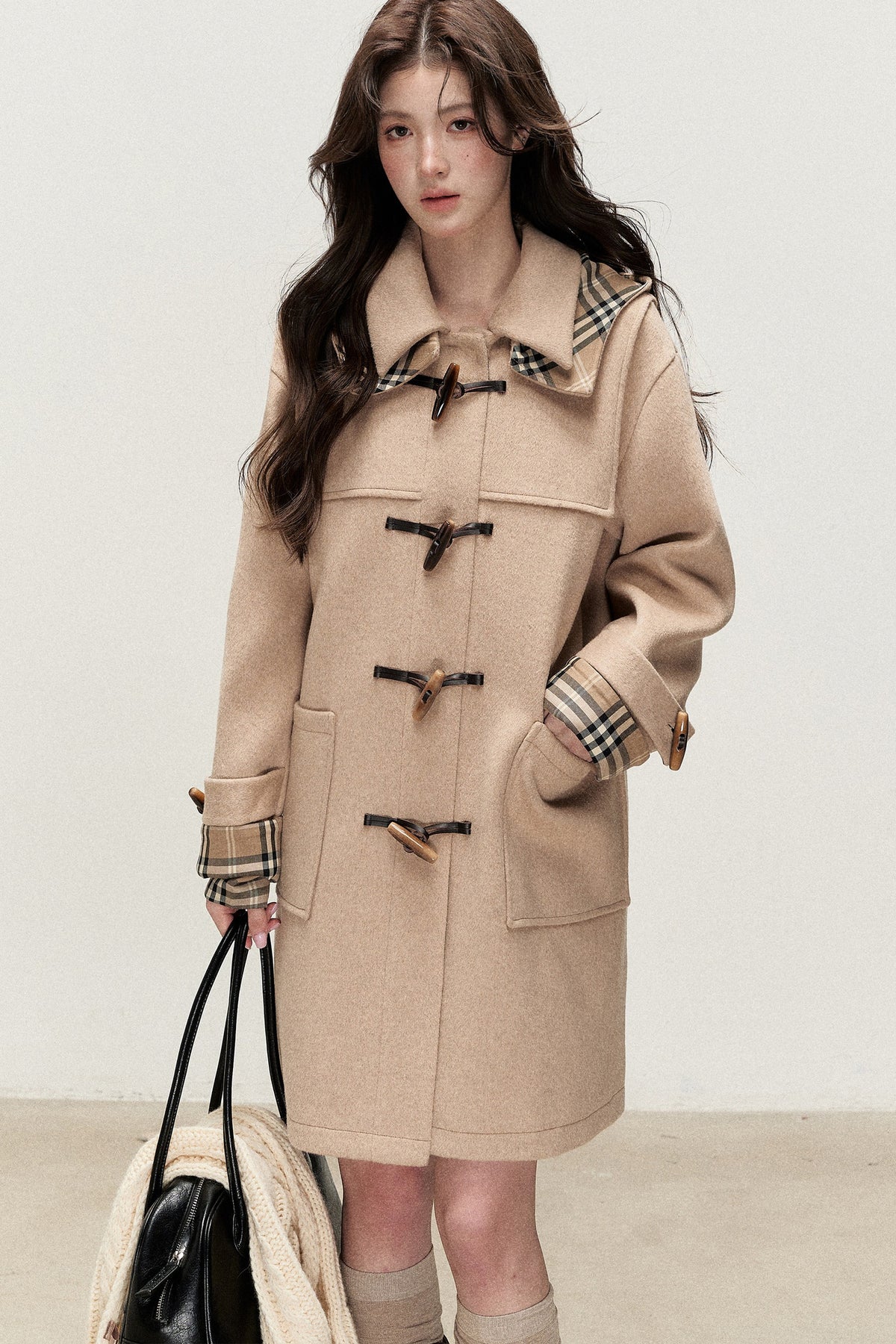 Retro Cream Baoli Duffle Coat