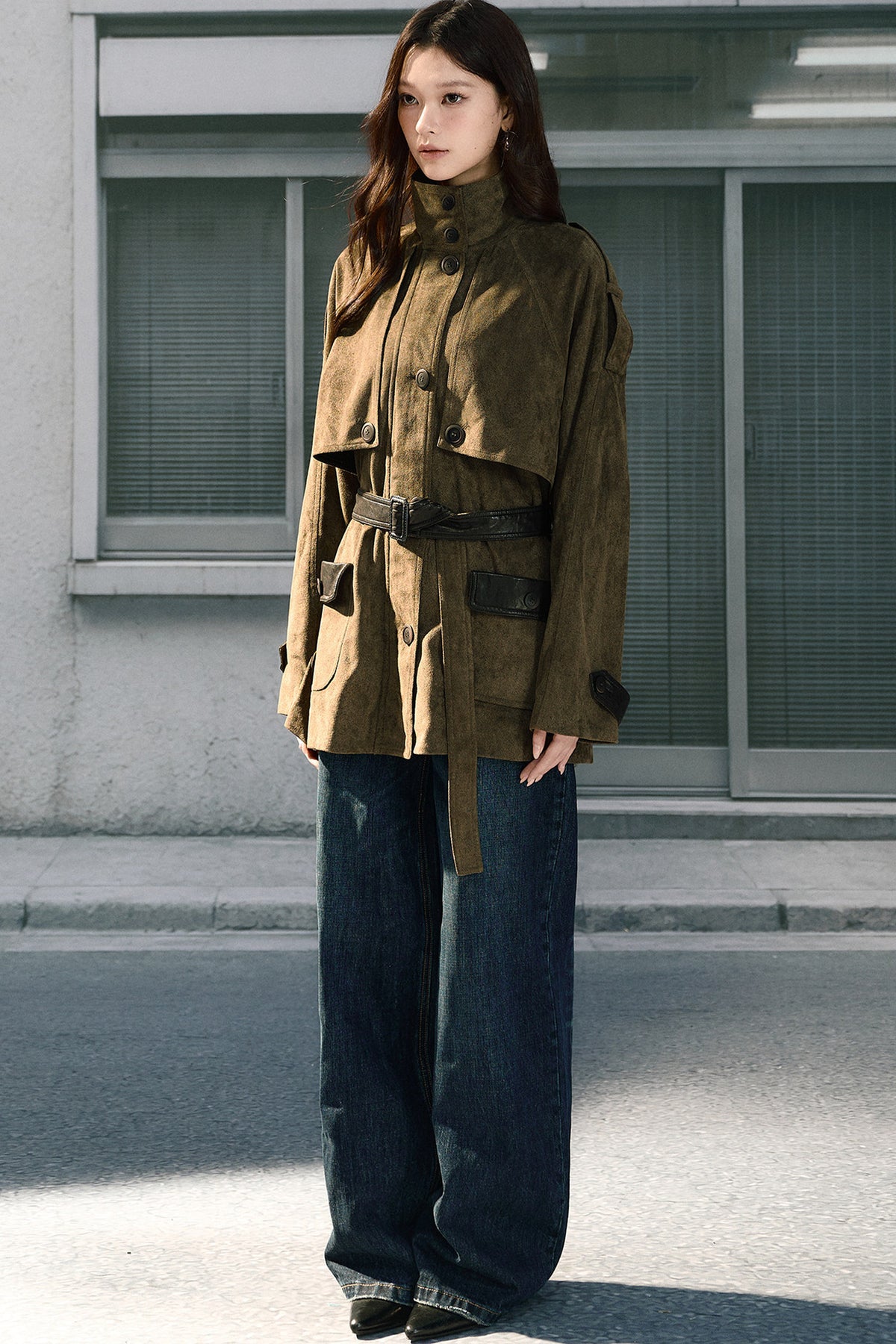 Suede Belted Jacket