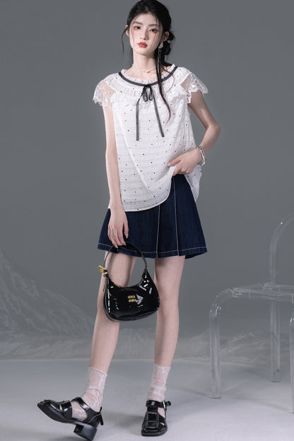 Pearl Polka Dot Chiffon Dress Set-Up