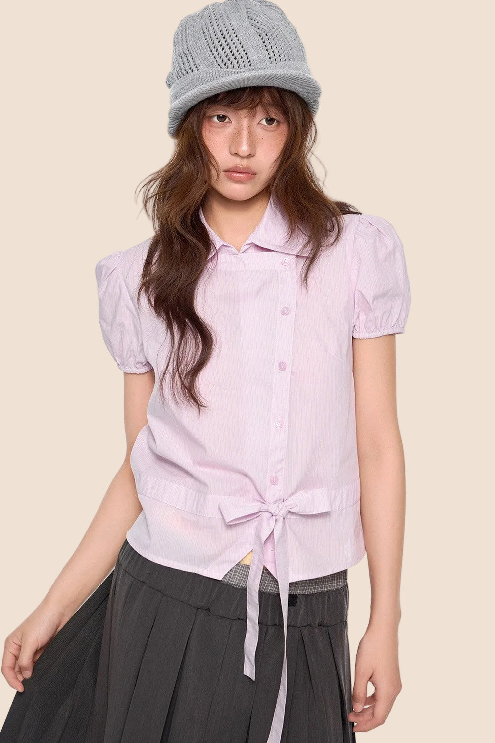 Puff Sleeve Striped Blouse