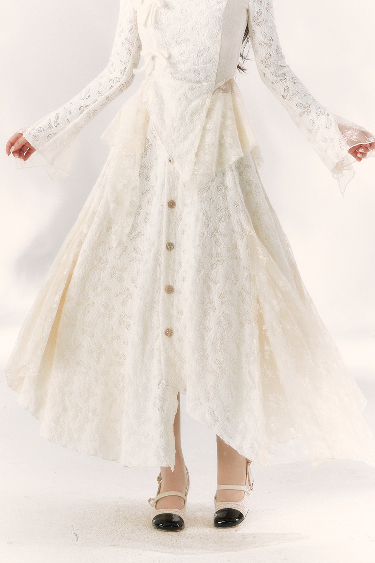 Butterfly Dream Knit Layered-Look and Skirt Set-Up