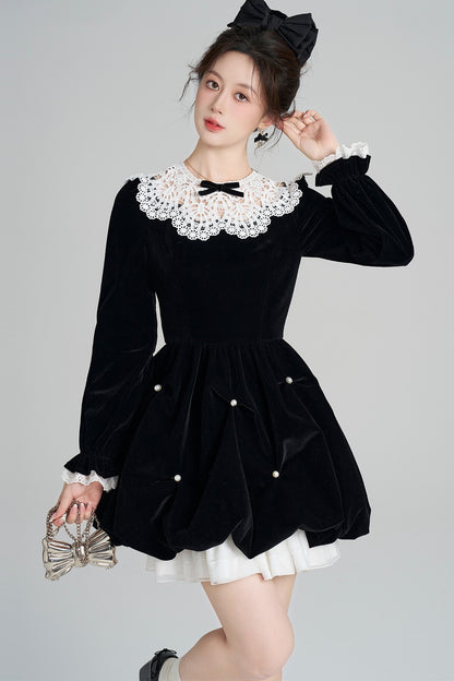 Velvet Bud Lace Dress