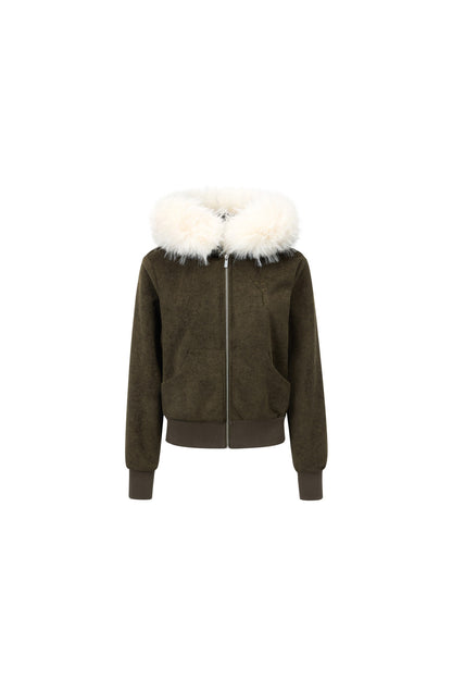 Detachable Fur Hood Jacket and Pants Set-Up