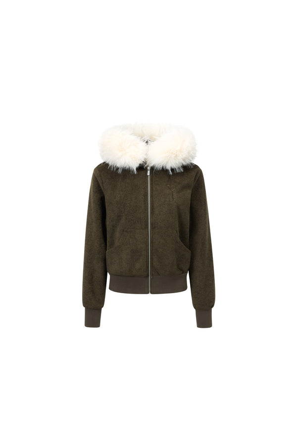Detachable Fur Hood Jacket and Pants Set-Up