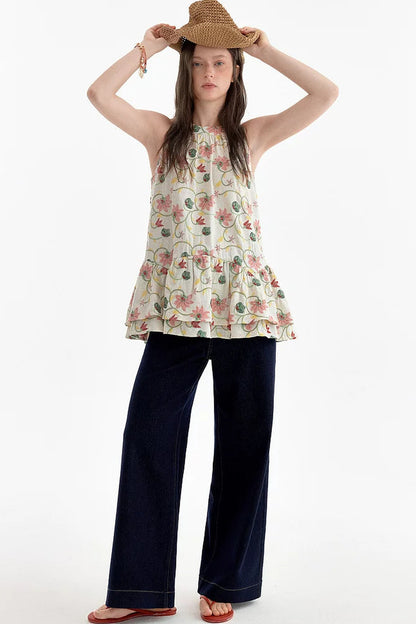 Pantalones vaqueros minimalistas de cintura alta