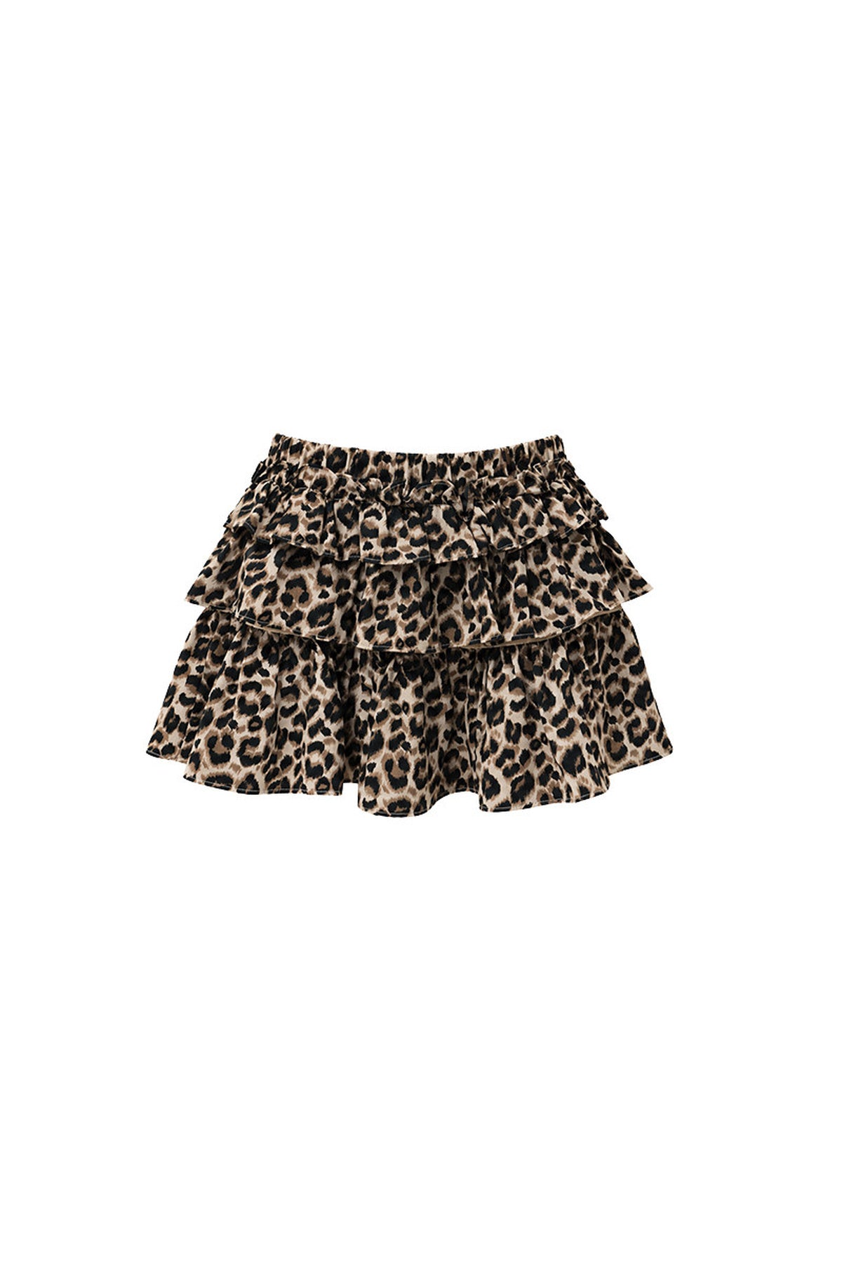 Leopard Print Ruffle Skirt With Top Set-Up