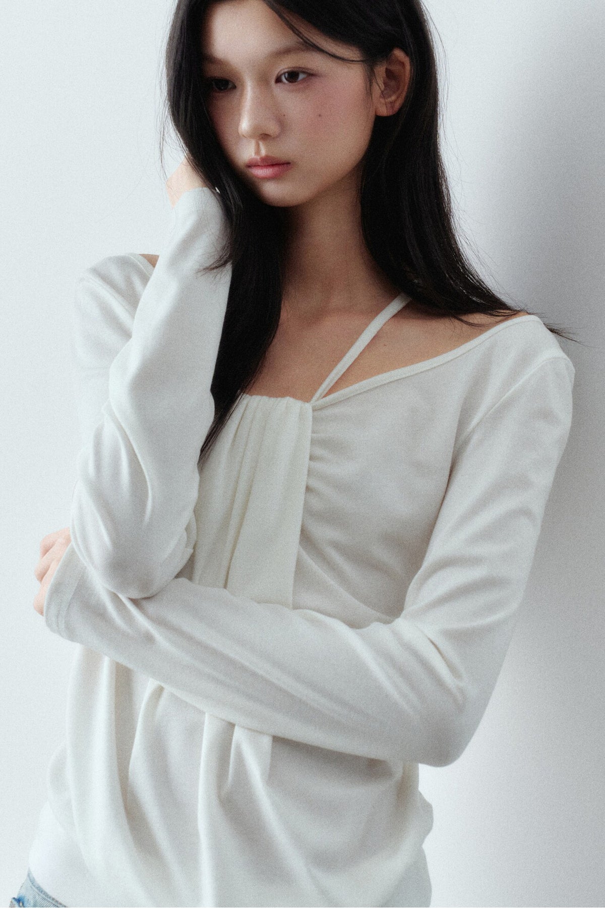 Lyocell Wool Large Round Neck T-shirt