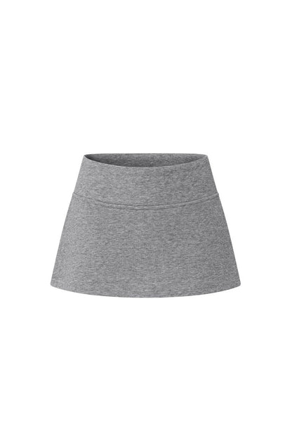Preppy Layered-Look Shawl Sweatshirt and Irregular Skirt Set-Up