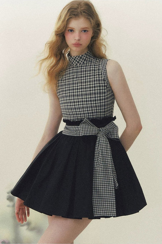 Princess Diary Plaid Puffy Dress