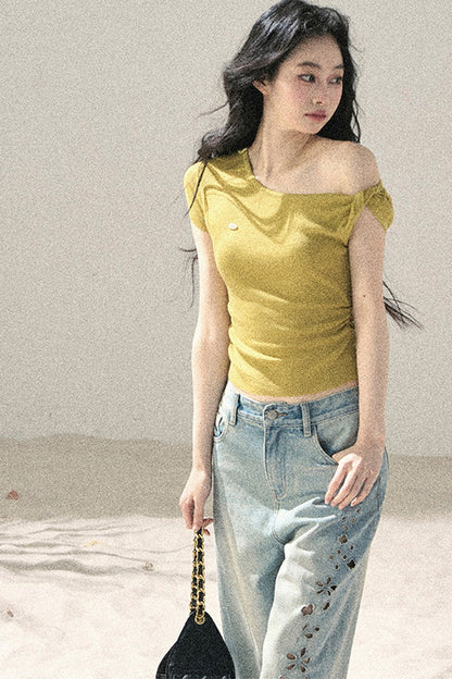 Asymmetrical Knot Crop Top
