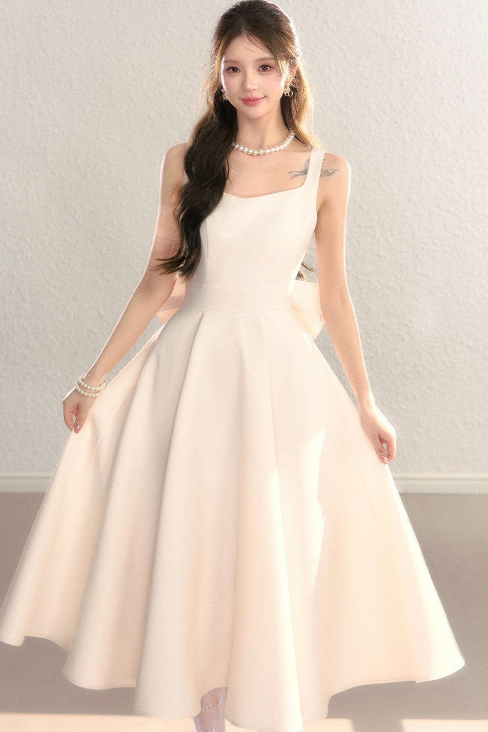 Exquisite French Spaghetti Strap Dress