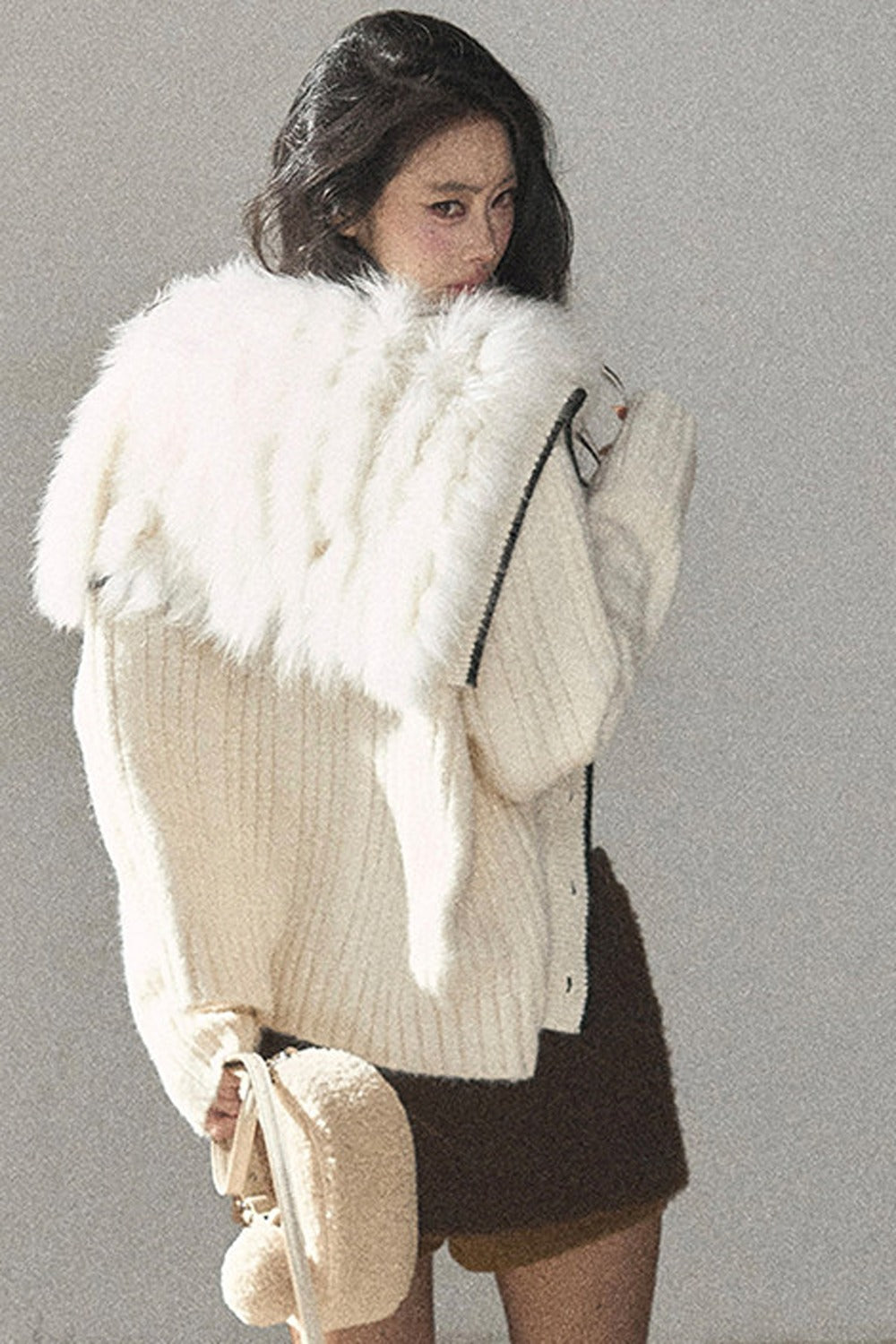 Boucle Layered-Look Skirt