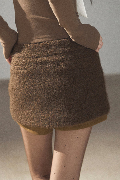 Boucle Layered-Look Skirt