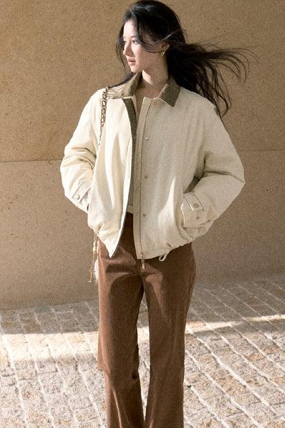 High-Waisted Corduroy Flared Belt Loops Pants