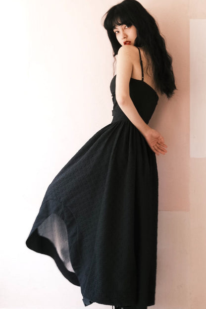 Elegant Jacquard Strap Dress