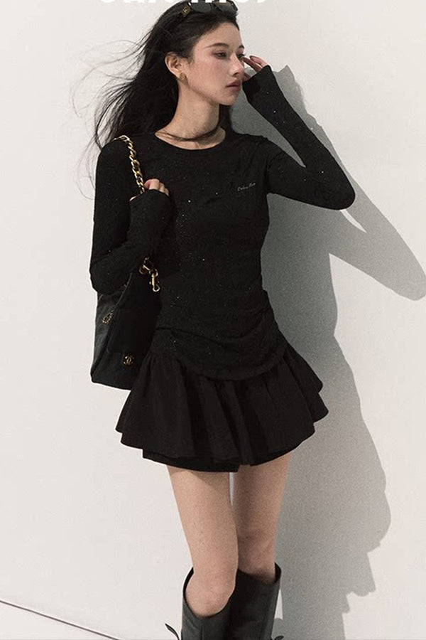 Silver Sprinkle Textured Knit Top