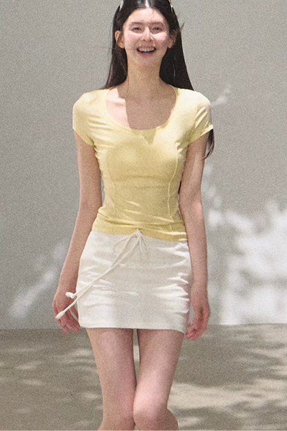 Slim-Fit U-Neck Lyocell Top