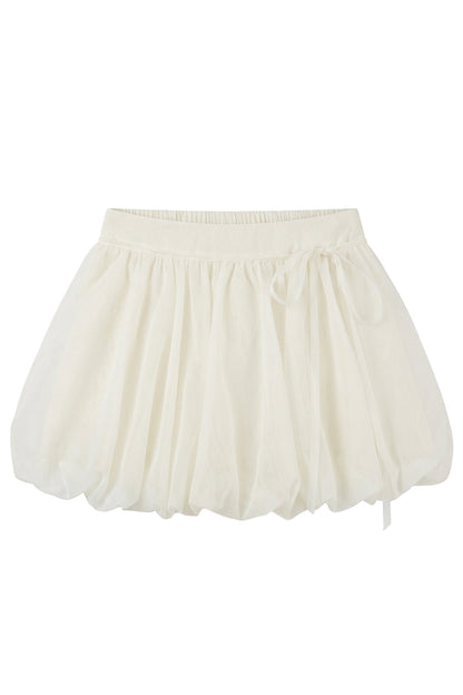 Satin Bow Lace Camisole and Flower Bud Skirt Set-Up