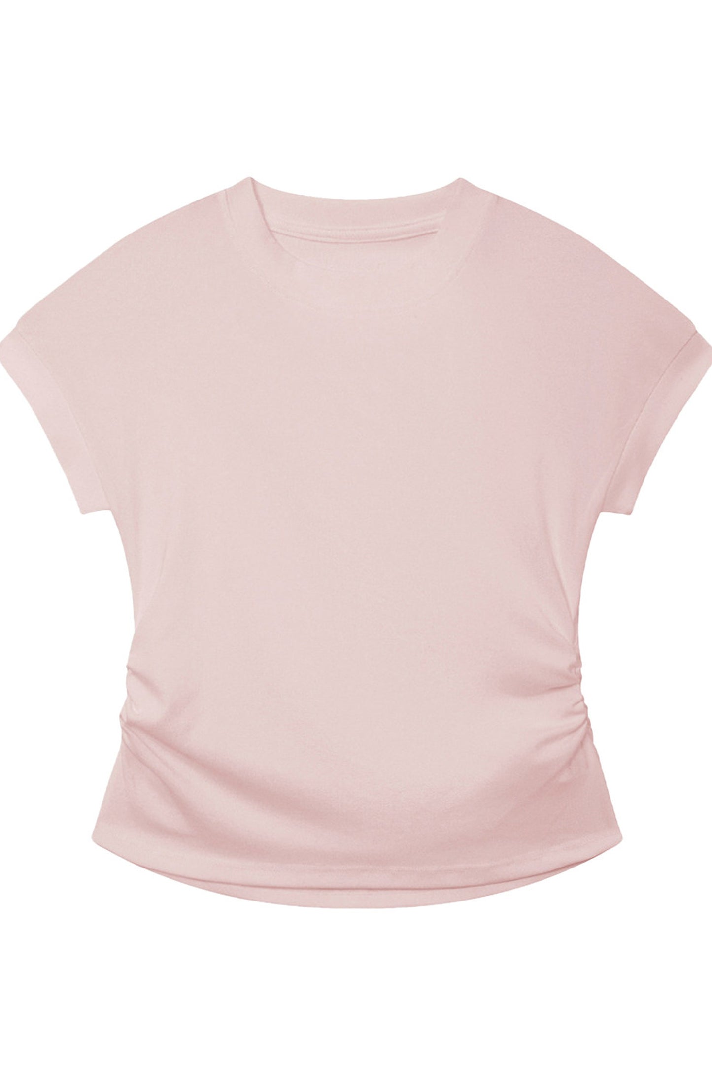 Black Stretchy Lyocell Round Neck T-Shirt