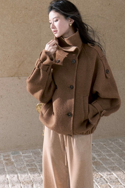 Lace Knit Long-Sleeve Top and Drape Velvet Straight-Leg Pants Set-Up