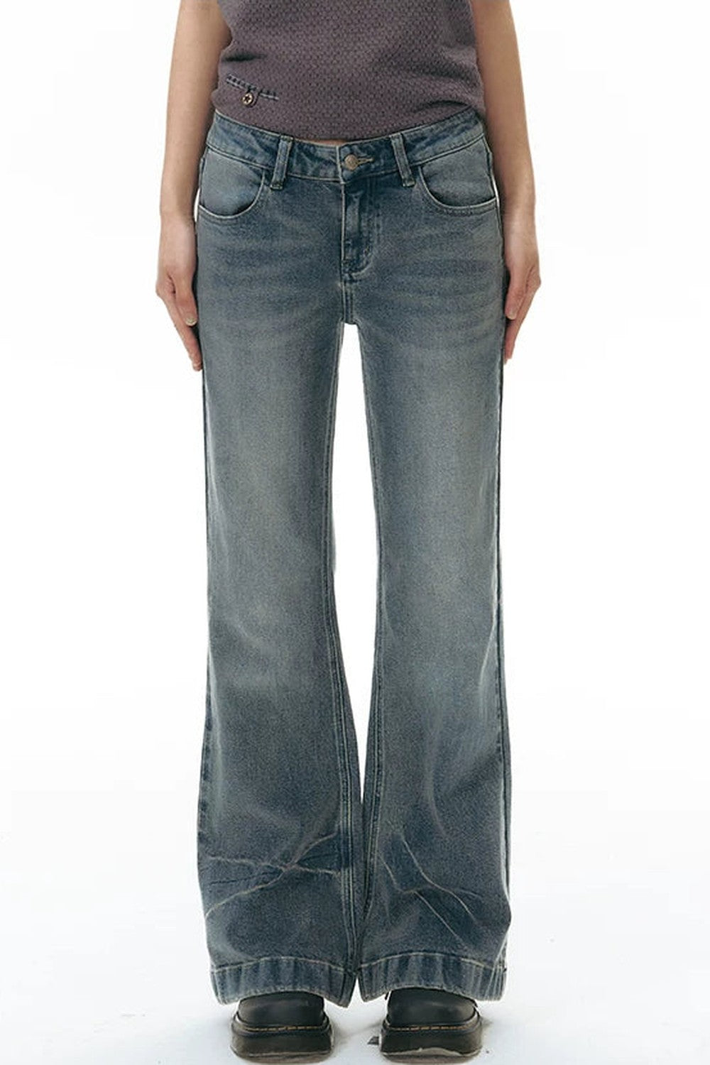 Star Embroidered Flared Pants